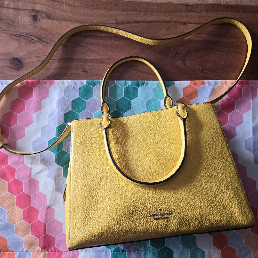 Kate Spade Leila bag - Pebbled leather yellow mustard